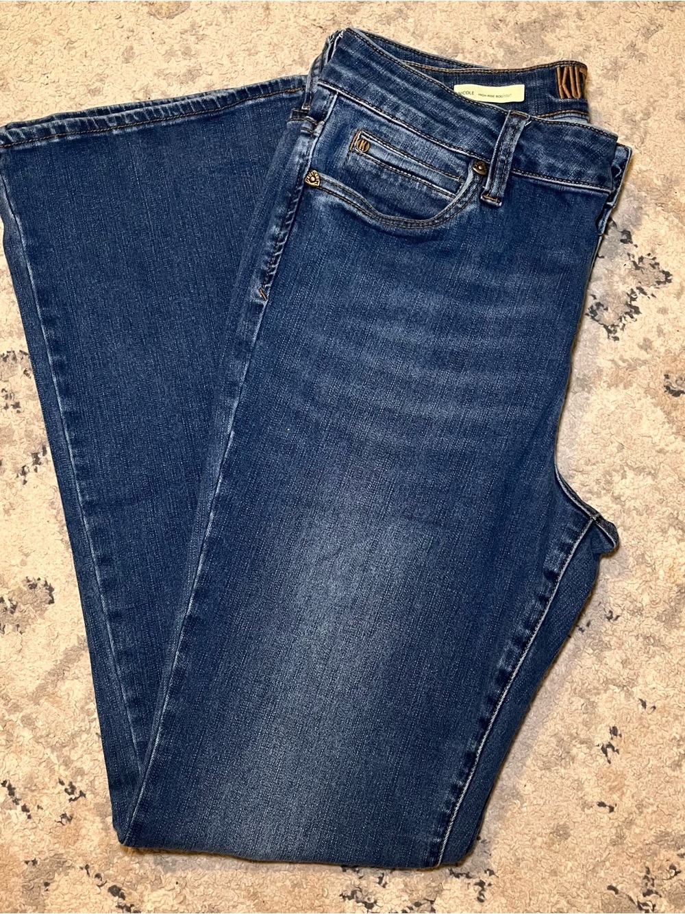 Kut from the Kloth Women's Nicole High Rise Dark Indigo Bootcut Jeans